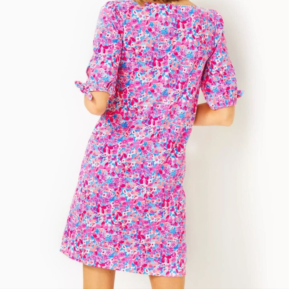 NWT Lilly Pulitzer Easley Short Sleeve Dress Aura Pink Baby Bloomer Medium - Picture 5 of 6